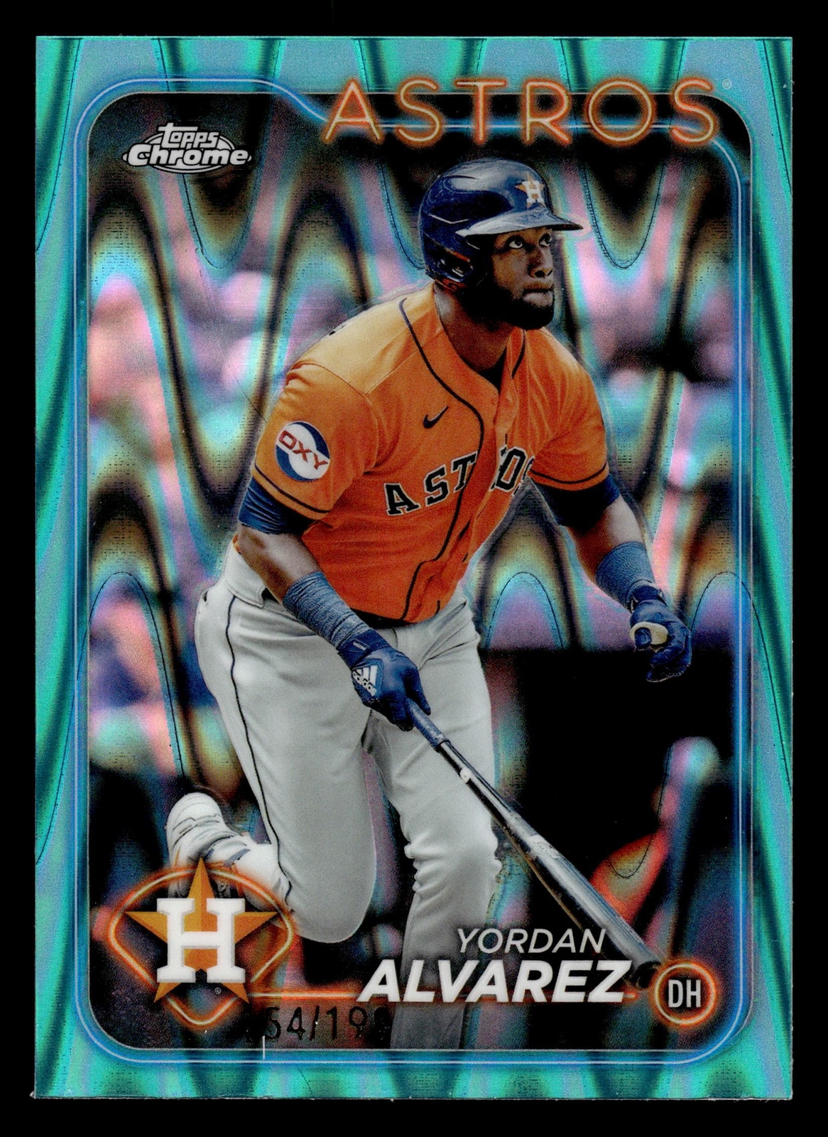 2024 Topps Chrome #170 Yordan Alvarez /199 Aqua Raywave Refractor Card TCCCX