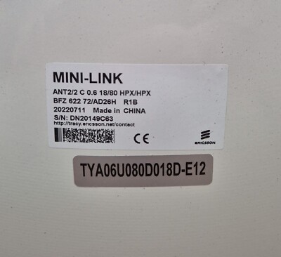 ERICSSON BFZ 622 72/AD26H R1B ANT2/2 C 0.6 18/80 HPX/HPX MINI-LINK