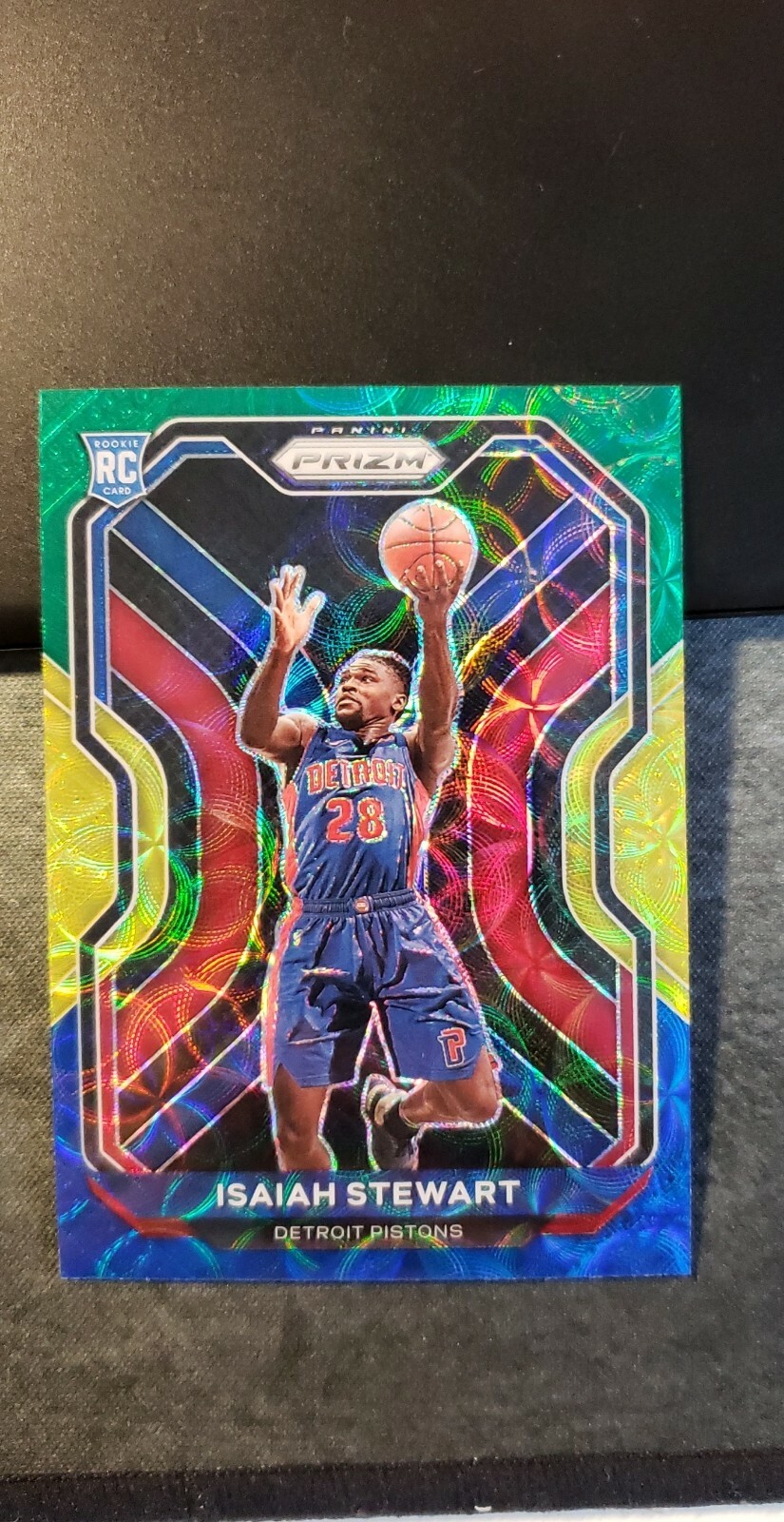 2020-2021 Isaiah Stewart Prizm Choice Green Yellow Blue RC #254 SP