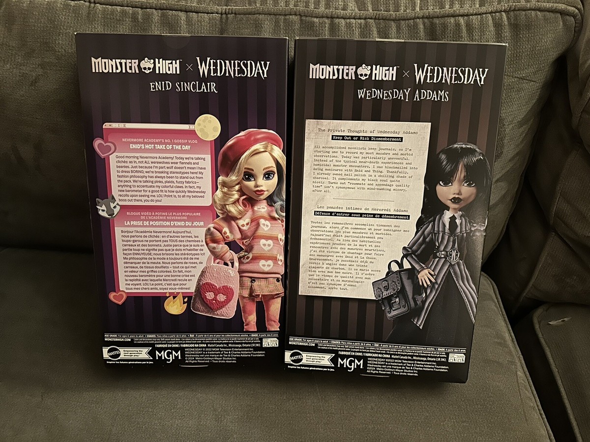 Monster High Wednesday Addams & Enid Sinclair Doll New In Monster High Wednesday Addams & Enid Sinclair Doll New In