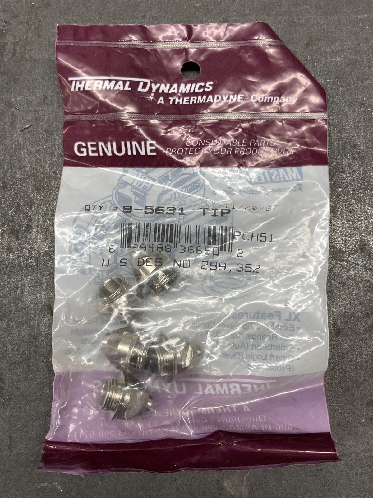 Original Thermal Dynamics Plasma Torch Electrode Tip 9-5631 Quantity 5