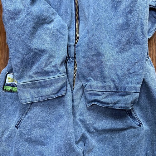 Vtg Buster Brown Denim Zip Air Force Jumpsuit YOUTH 6 First Flight Aviation Jean - Picture 12 of 20