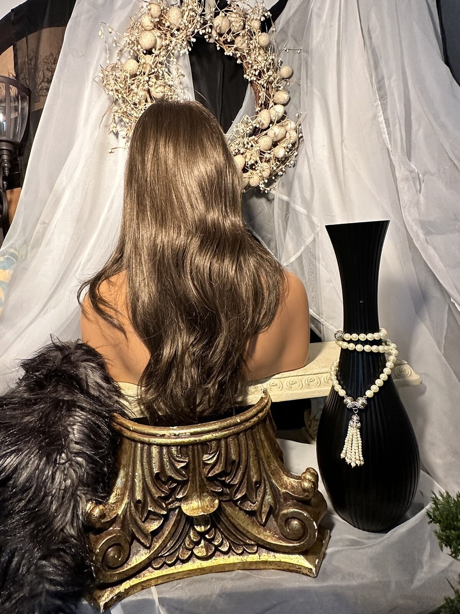BEAUTIFUL! LONG, ANGELICA, MEDIUM BROWN, NORIKO WIG, PARTIAL MONO