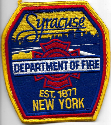 Fire Department SYRACUSE Patch  NEW  YORK  Feuerwehr Abzeichen USA  11 cm NY FD