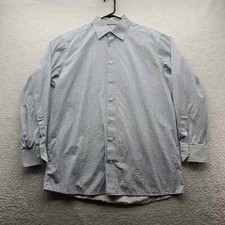 Eton Contemporary Fit Poplin Shirt Mens 41 16 L Blue White Geometric Preppy Club