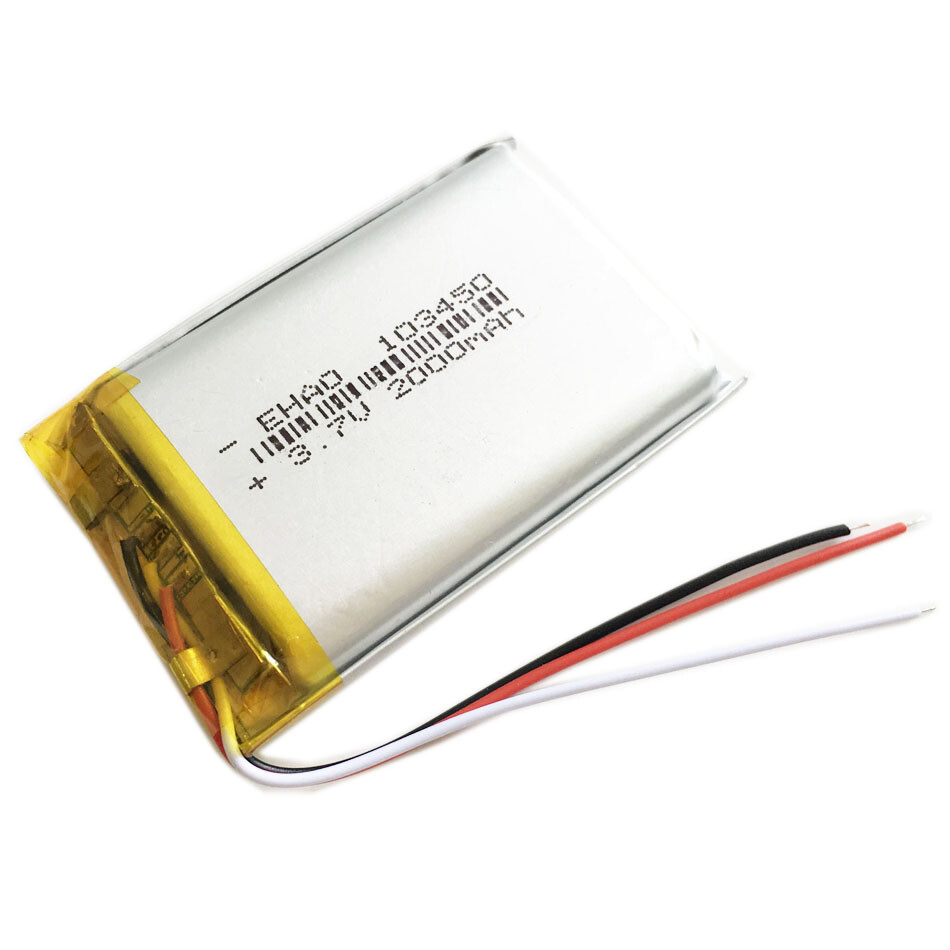 Batteria Ricaricabile 3,7 V 103450 Ai Polimeri Di Litio 2000 MAh Con Connettore JST, Può Sostituire 103454 963450 Batteria Lipo Per Altoparlante Bluetooth Dashcam - Foto 2
