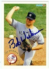 Bob Wickman autographed baseball card (New York Yankees) 1994 Fleer #250