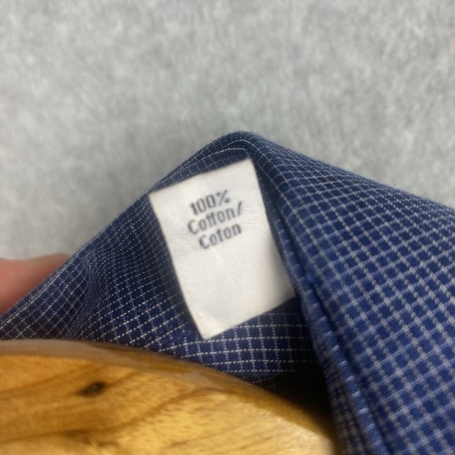 Calvin Klein Shirt Mens 17 Blue Smart Casual Long Sleeve Button Up Checked - Picture 5 of 12