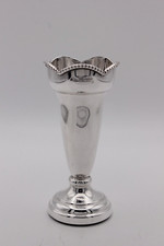 Sterling Silver Vase with Bead edging Birmingham 1973 by Hampton Utilities.
