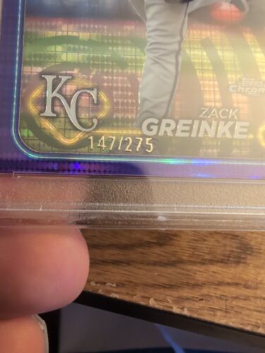 2024 Topps Chrome Zack Greinke Sonar Purple Refractor Version Card /275 PSA 8 - Picture 2 of 3