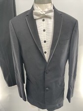 Calvin Klein Men's Super 100's Wool Black Two-Button 2 Pc Tuxedo Suit Size 40L