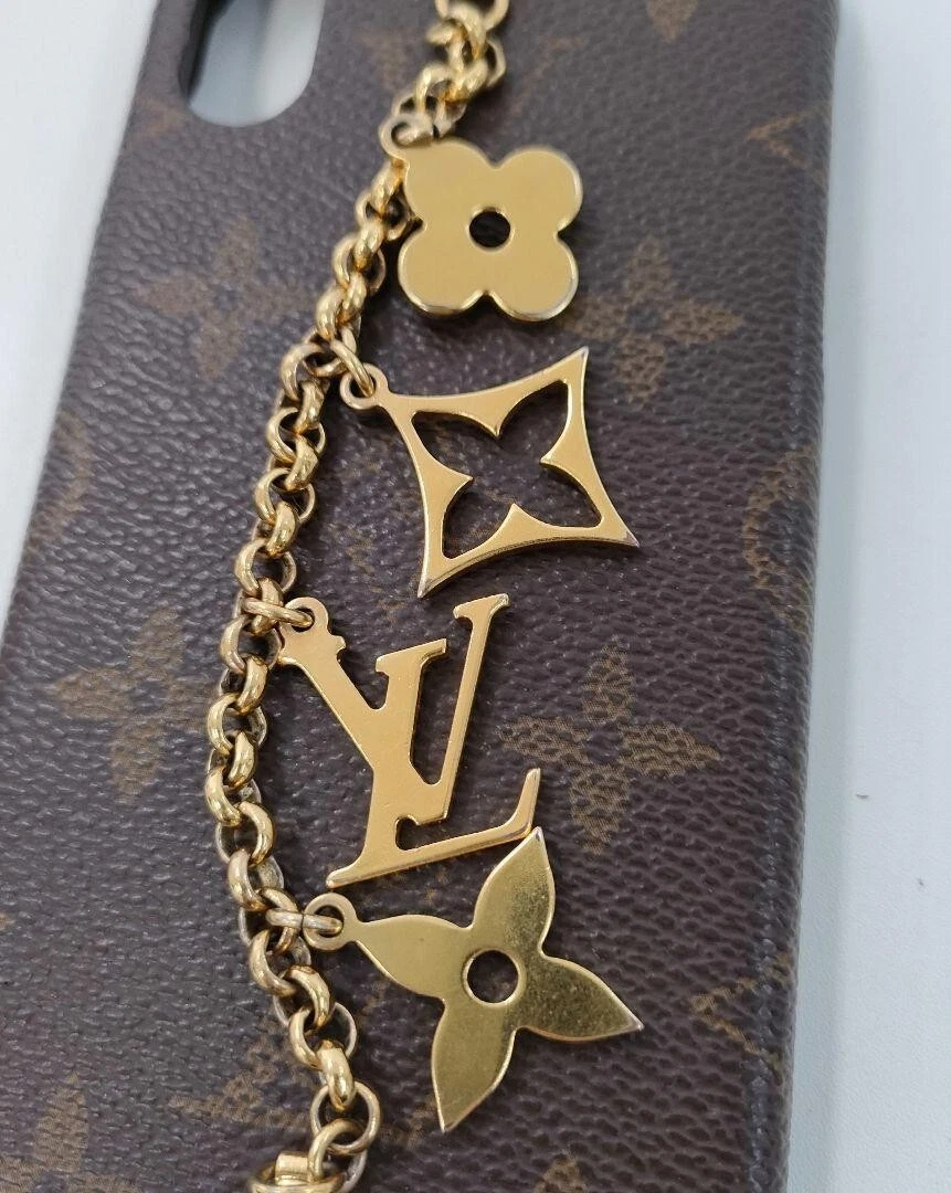 Louis Vuitton M63899 iPhone Case X/XS Bumper Monogram Charm Used from Japan