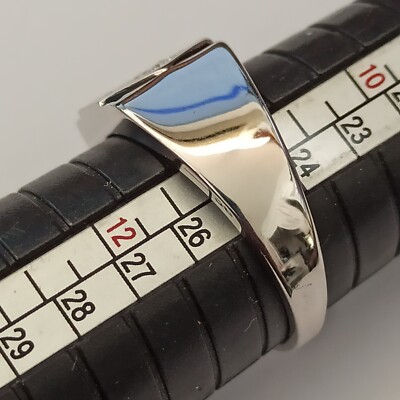 Men's Signet Ring 925 Silver Retro Crystal Enamel Geometric 11.25