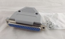 10x DB37 Female 37 Pin 2 Rows D-SUB Connector Grey Plastic Hood Cover Backshell
