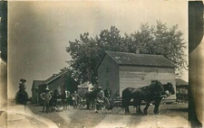 Real Photo Postcard Crew w/ Equipment on Farm, Anchor, Illinois - used 1911