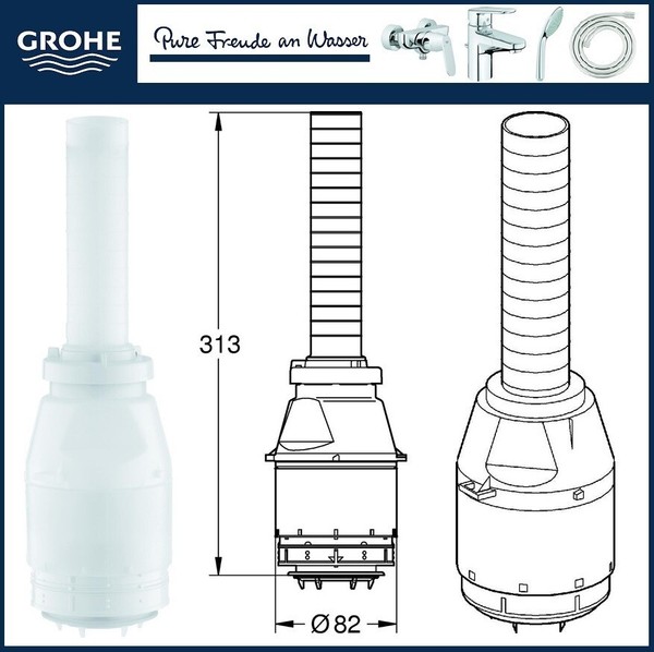 Grohe 43486000 Dal Servo-Set Ablaufventil - Heberglocke Hebeglocke Ablaufglocke-image