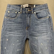 Levis Silver Tab Jeans Girls 12R Blue Mini Mom Sparkle Bling Fairy Light Denim