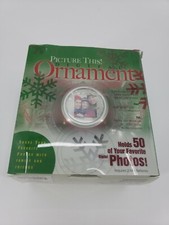 Picture This Digital red Christmas Ornament Holds 50 Digital Photo New open box