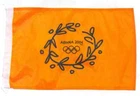 ORANGE FLAG (25*40cm) ATHENS 2004 OLYMPIC GAMES LOGO WREATH GREEK LETTERS