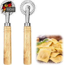 Teigrad Cutter Edelstahl mit Holzgriff für Pasta Ravioli Kekse Backen