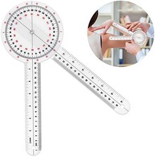 12 Inch Goniometer, Transparent Orthopedic Angle Ruler Plastic Goniometer 360 De
