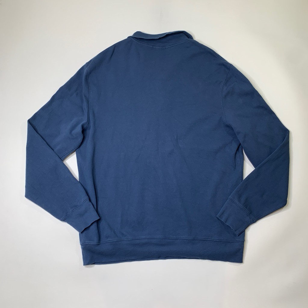 Burberry Brit Sweater Men XXL Cadet Blue Cotton Quarter Zip Long