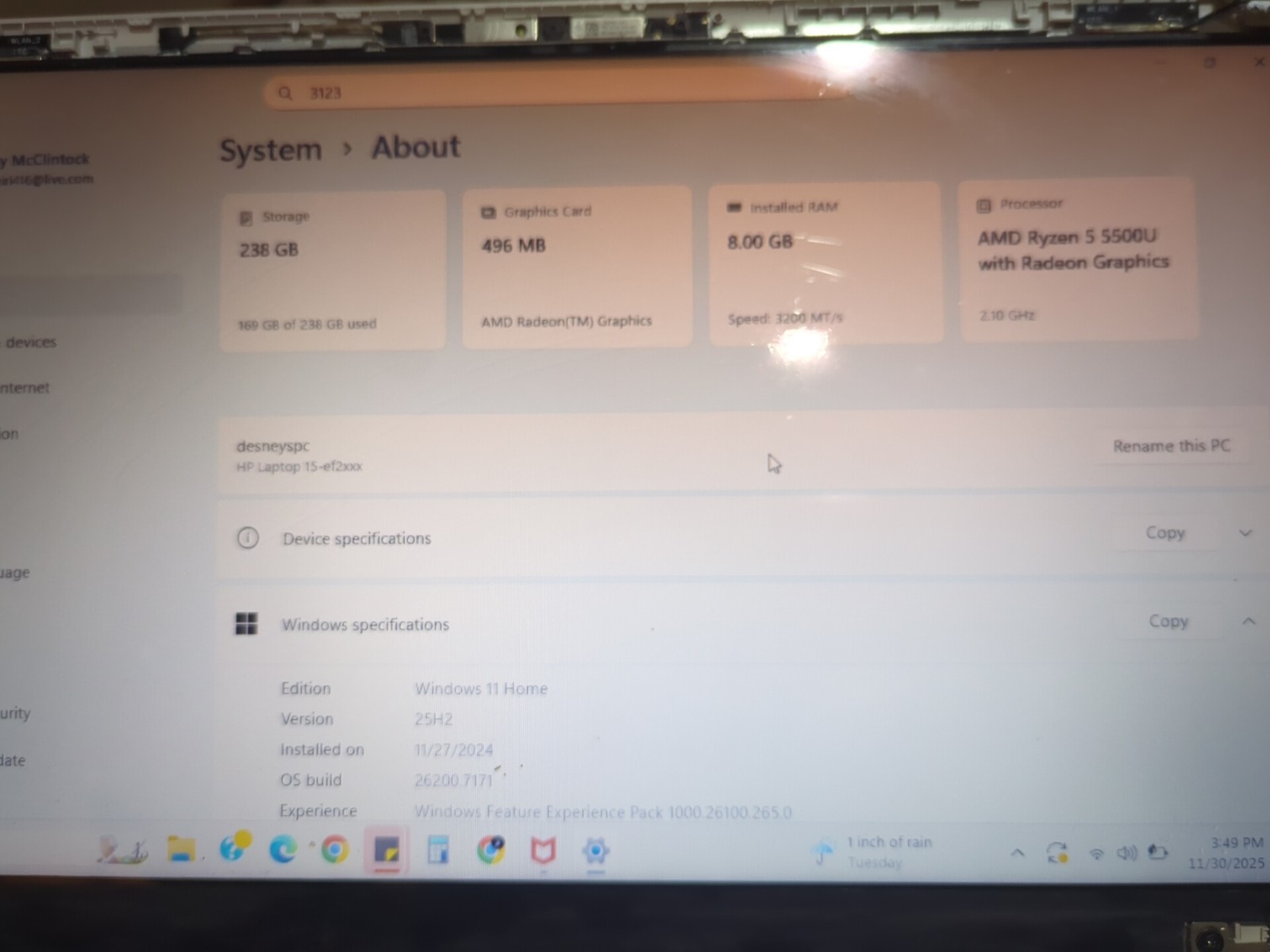 HP Laptop 15.6-inch Windows 11 Home, 256GB, Silver