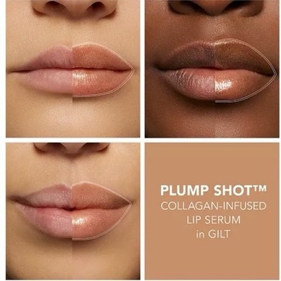 BUXOM Plump Shot Lip Serum ~ GILT ~ Sheer Gold Sparkle Gloss NEW