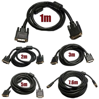 3-32FT 1-10m DVI-D Dual Link 24+1 Pin Male to Male Video Cable Cord Adapter Gold