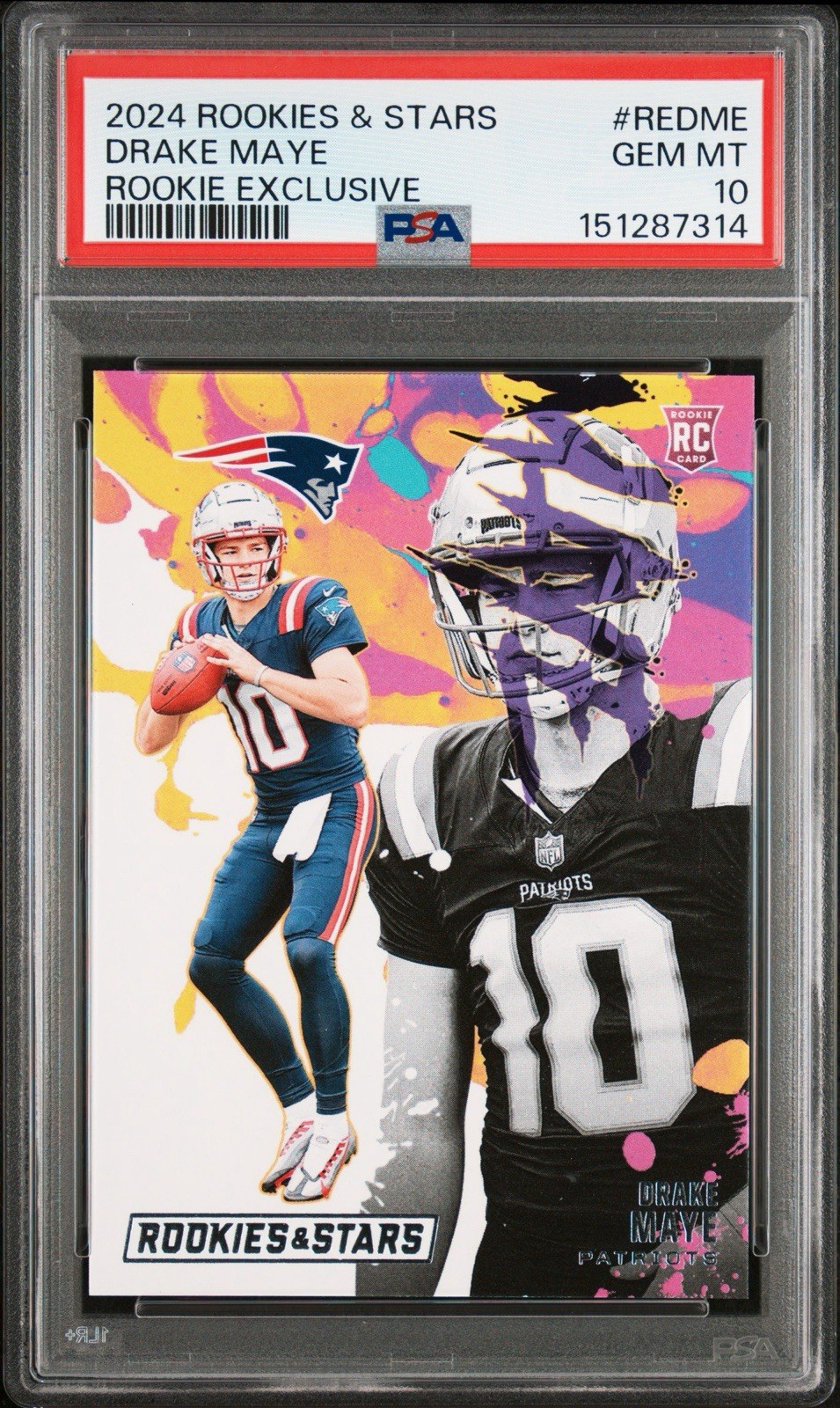 2024 Drake Maye (RC) New England Football PSA 10 Panini #RE-DME Low Pop