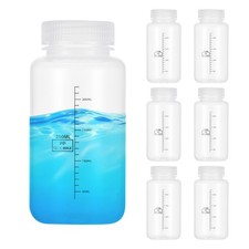 6 Pcs Plastic Sample Bottles with Screw Caps, 8 oz 250ml Reagent Bottles, Clear