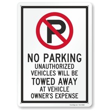 No Parking Sign - 14" x 10" , 40 mil Laminated Rustproof Aluminum