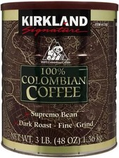 Kirkland Signature 100% Colombian Ground Filter Coffee 1.36kg Arabica Rich Mediu 23.52 per kilo