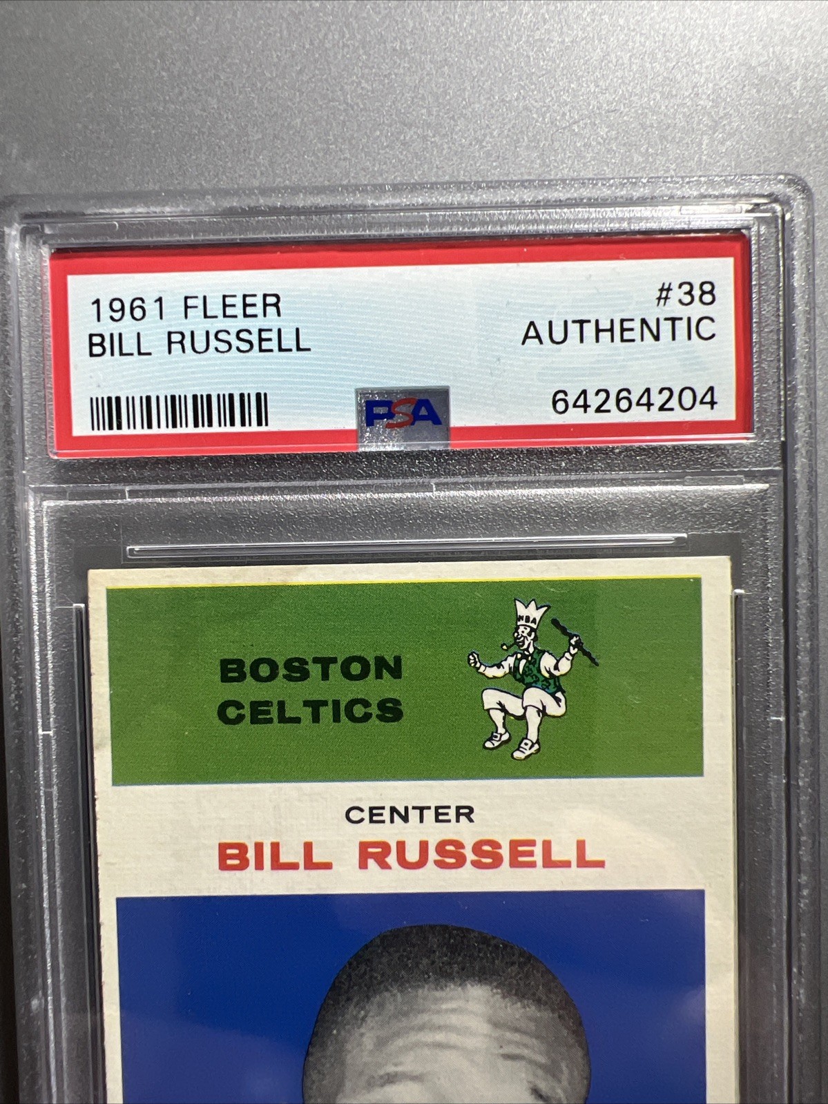 1961 Fleer Basketball #38 Bill Russell PSA Authentic Nice Centering White Border view 3