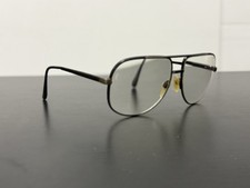 Vintage Safilo 105/P Aviator Eyeglasses Frames Double Bridge Black Metal 80s