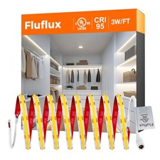 FluFlux COB LED Strip Lights White 4000K, Premium 12V DC Tape Light with Strong