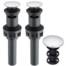 2 Pack Pop Up Drain Stopper with Overflow, Push and Seal Pop Up Drain Stopper...
