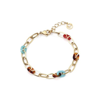 Bracciale Viceroy Chic 1349P01012 | Acciaio Inox Oro | Multipietra Blu Con Albero Della Vita
