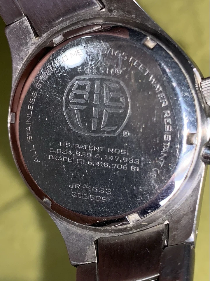 Часы унисекс цифровые Y2K Fossil Big Tic Matrix синие с ремешком из нержавеющей стали - Изображение 4 из 4