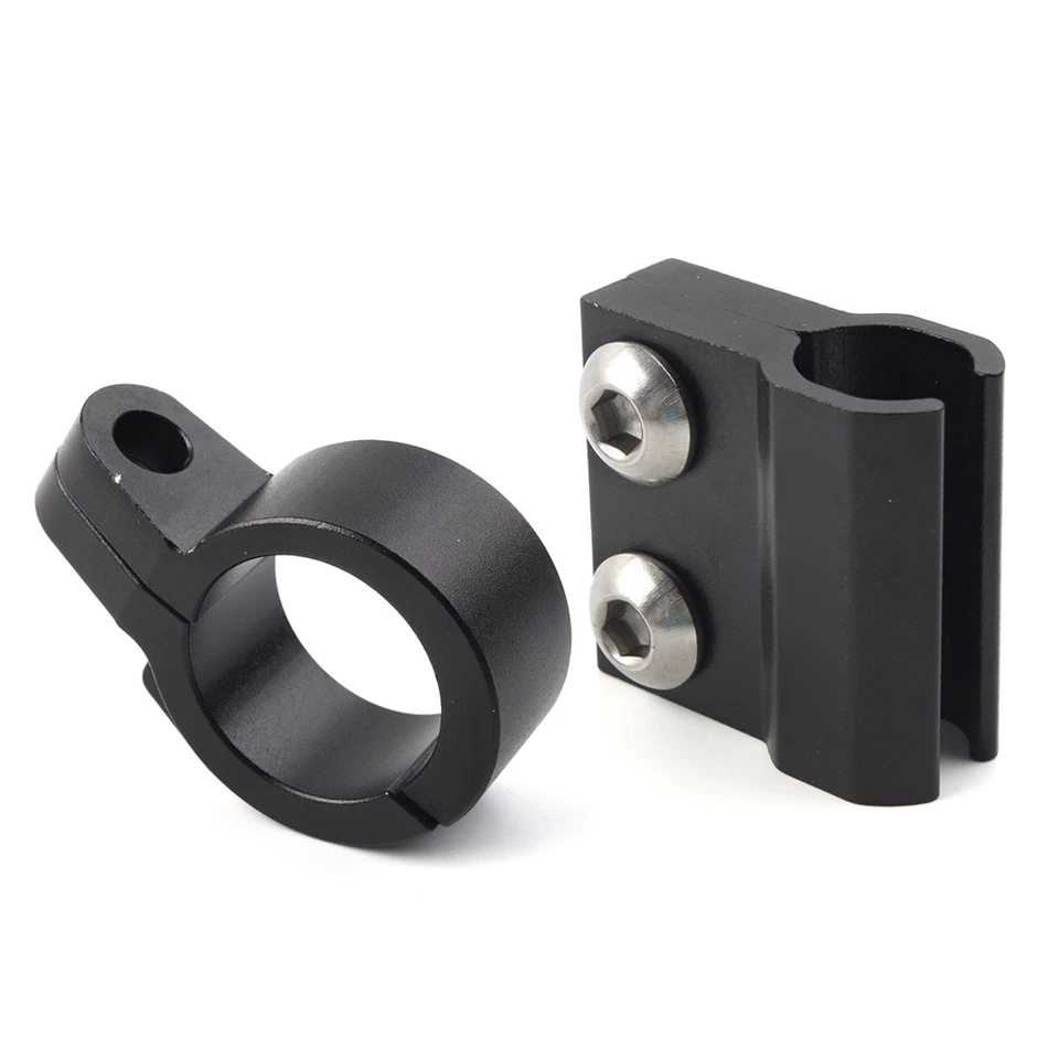 Guía de abrazadera de manguera de línea de freno delantero CNC negro para Honda CR80R CR85R CR125R CR250R Foto 4 de 4