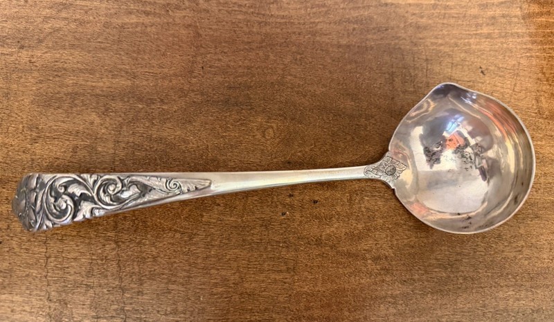 Vintage 800 Silver Ladle Serving Spoon 266 grams, 12" (SA.)