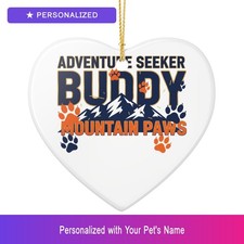 Custom Paw Print Outdoor Ornament Personalized Heart Shaped Pet Lover Gift
