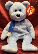 Ty Original Beanie Baby - 1999 Holiday Teddy Bear Plush Toy - Blue New With Tags