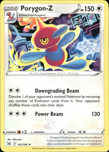 Porygon-Z Lost Origin 142/196 Rare Pokémon — English Near Mint