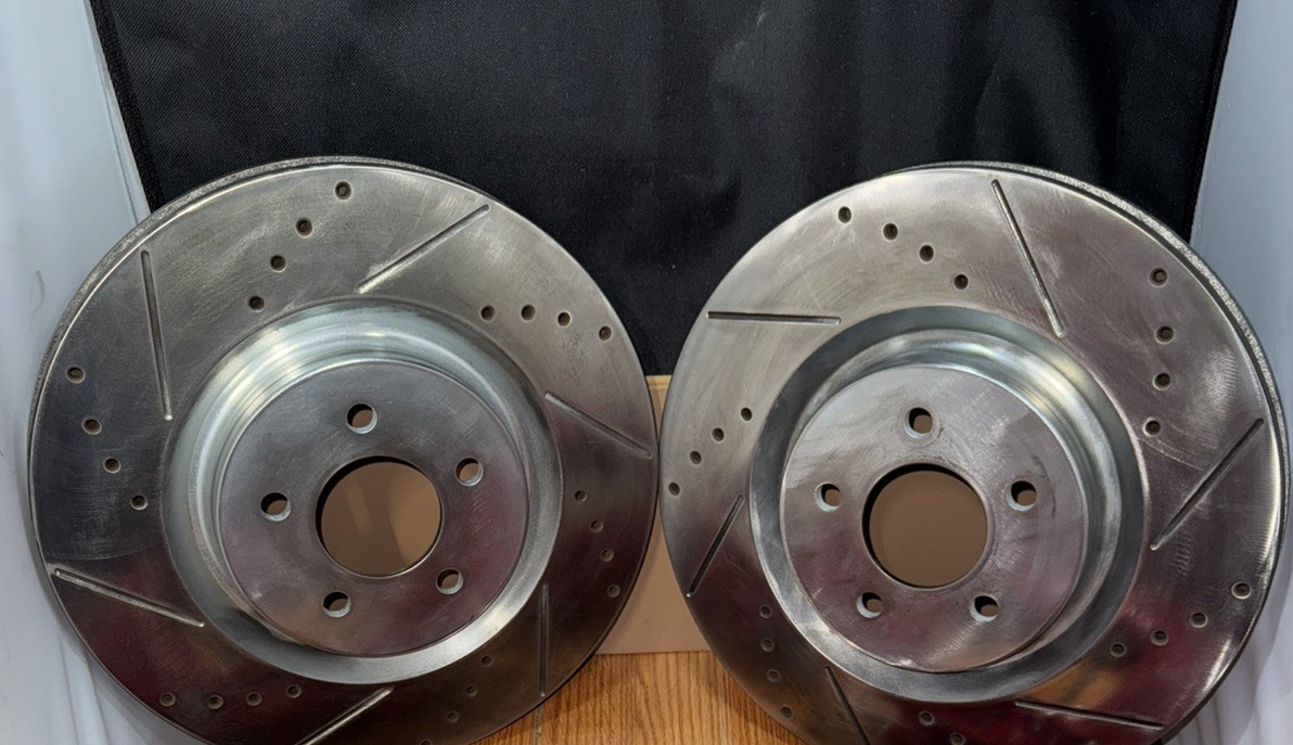 07-14 Mustang Pair Drilled & Slotted Front Brake Rotors AR8184 XL XR