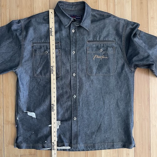 Chaqueta vaquera Phat Farm urbana hip hop años 90 envejecida Y2K para hombre talla 3XL rara - Imagen 5 de 11