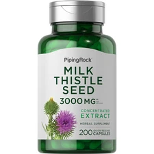 Milk Thistle Extract | 3000mg | 200 Capsules | Non-GMO | by Piping Rock