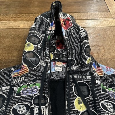 Y2K Johnny Blaze Vintage Zip Up Hoodie Blame Rap Music AOP Broken