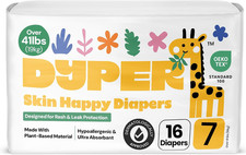 - Baby Diapers Size 7 16 Count - Plant Based Disposable Diapers for Day and Ov