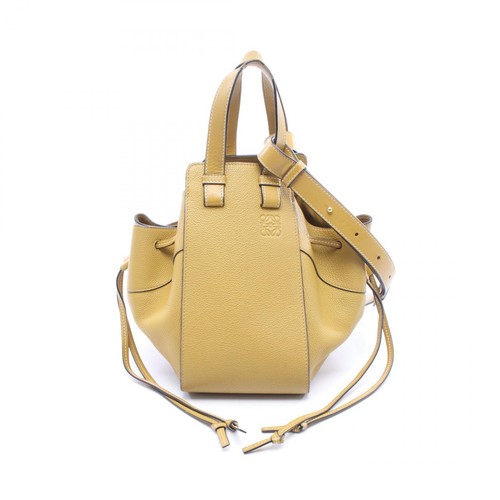 LOEWE Hammock Drawstring Small Shoulder Handbag leather Brown Used Women